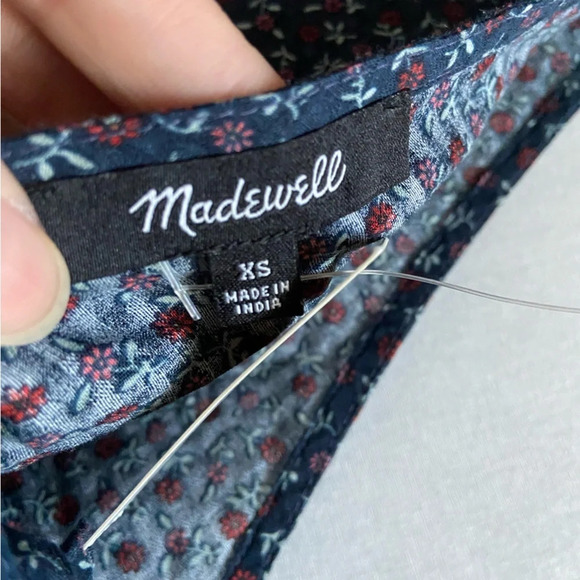 NWT Madewell Tie-Back Peplum Top in Campden Daisies  Sz XS - Picture 6 of 12